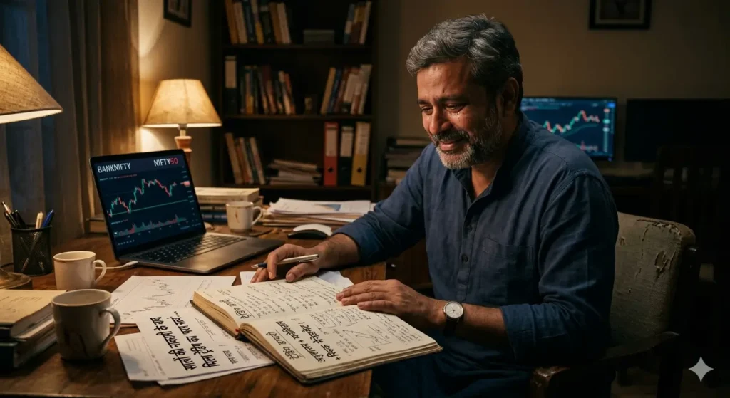  "सालों का नुकसान, रातों की नींद गायब... और फिर मिला ट्रेडिंग का वो 'परम सत्य' जिसने सब बदल दिया। अनुशासन ही असली प्रॉफिट है।"