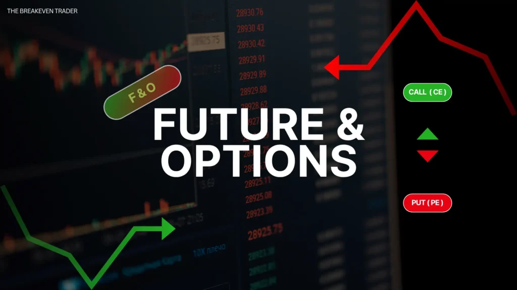 Types of trading markets: Future and Options (F&O) derivative market charts with Call and Put symbols