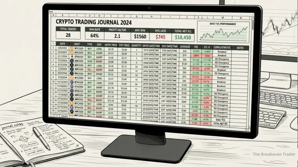 Crypto Trading Journal Excel format Hindi